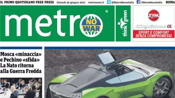 Metro questa mattina in prima pagina sul Romelu Lukaku bis all’Inter: “Ritorno al futuro”