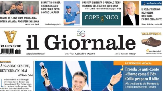 Il Giornale: "Tra Milan e Juve vince solo la noia. L'Inter ringrazia e allunga"