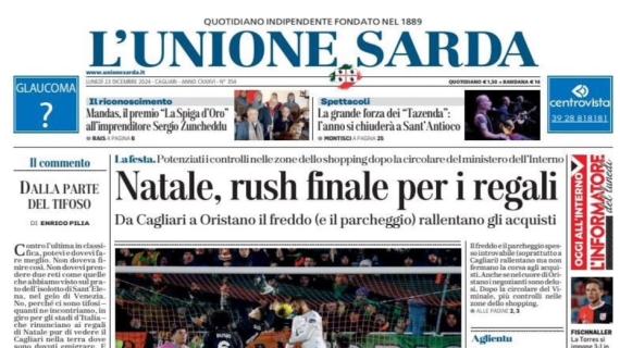 Lo scontro diretto al Venezia. L'Unione Sarda titola: "Il Cagliari sprofonda in laguna" 