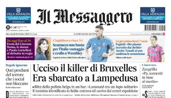 Il Messaggero titola: "Fagioli: 'Ho pianto travolto dai debiti'. Anche Tonali confessa"