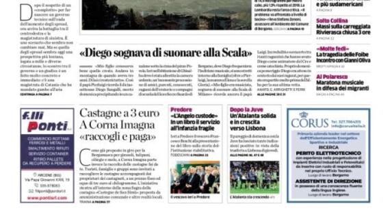 Torna l'Europa League, L'Eco di Bergamo apre: "Un'Atalanta solida verso Lisbona"