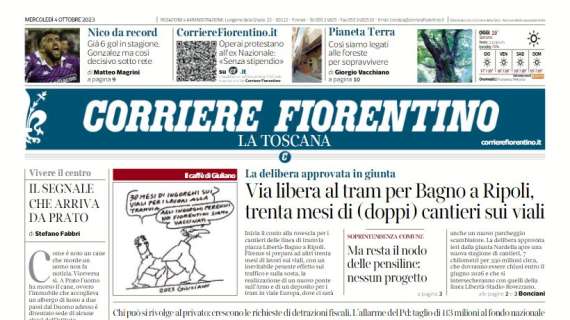 Viola trascinati da un super Gonzalez, Il Corriere Fiorentino apre: "Nico da record"