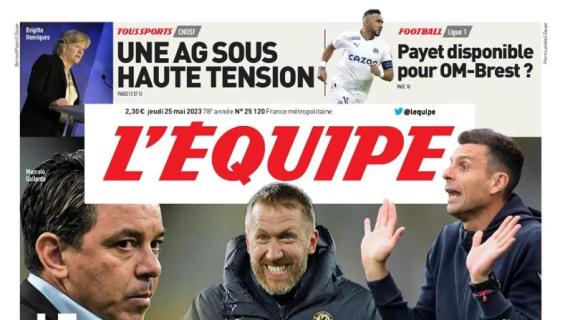 La prima pagina de L'Equipe sulla Ligue 1: "Il mercato show degli allenatori"