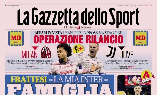 La Gazzetta dello Sport apre con un'intervista a Frattesi: "La mia Inter. Famiglia scudetto"