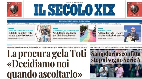 Sampdoria ko, Il Secolo XIX intitola: "Stop al sogno Serie A. Genoa, voci su 777"