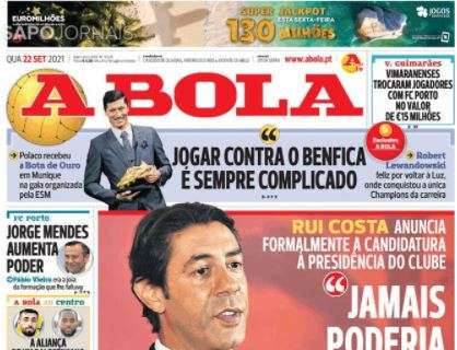 Le aperture portoghesi - Rui Costa candidato presidente del Benfica