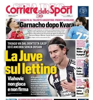 Vlahovic e Conceicao restano ai box, il Corriere dello Sport titola: "La Juve sul lettino"