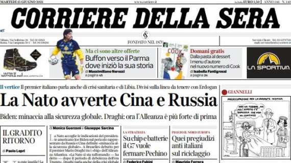 Il Corriere della Sera: "Buffon verso il Parma, dove iniziò la sua storia"