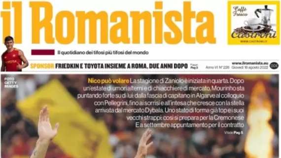 Mourinho punta forte su Zaniolo, Il Romanista in prima pagina stamani: “Motore acceso”