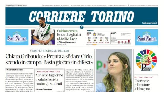 Il Corriere di Torino oggi titola in prima pagina: "Berardi e gli altri obiettivi Juve"