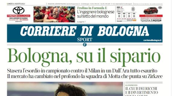 Il Corriere di Bologna in prima pagina sui rossoblù: "Bologna, su il sipario"