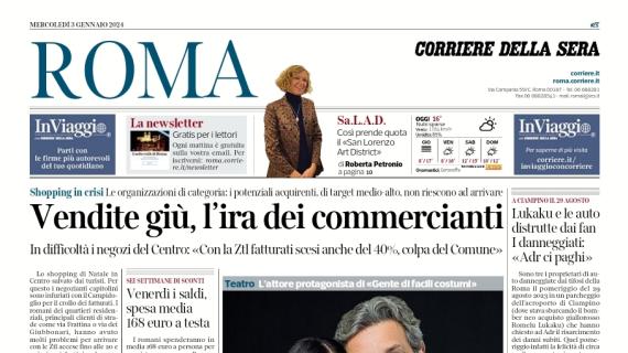 L'apertura di oggi del Corriere di Roma: "Mou si inventa la difesa in Coppa Italia"