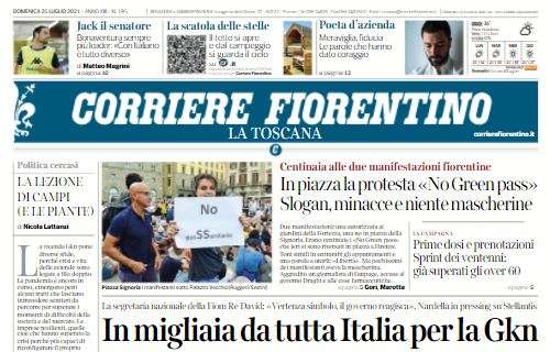 Corriere Fiorentino con le parole di Bonaventura in taglio alto: "Jack il senatore"