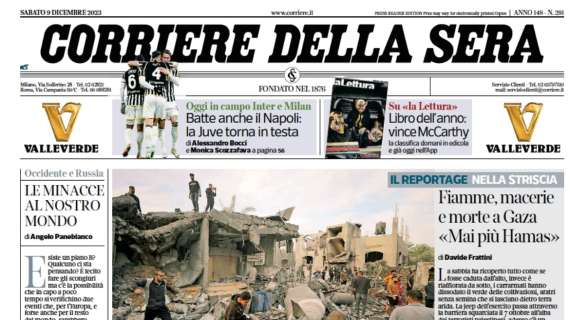 Corriere della Sera: "Ci pensa ancora Gatti: una Juve sempre più allegriana batte il Napoli"