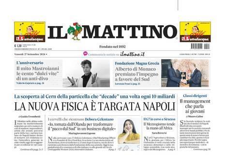 Il Mattino titola sul netto 5-0 rifilato dal Napoli al Palermo: "Coppa azzurra"