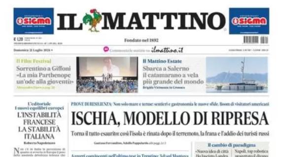 Il Mattino in prima pagina sul Napoli: "Pressing e idee, il marchio di Conte"