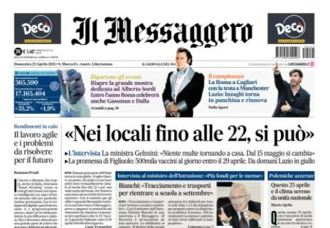 Il Messaggero: "Roma a Cagliari con la testa a Manchester. Lazio: Inzaghi torna in panchina"