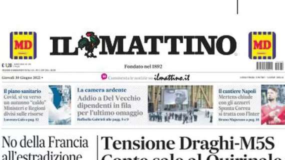 Il Mattino in apertura sul post-Mertens: "Il cantiere Napoli"