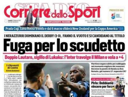 L'apertura del Corriere dello Sport: "Fuga per lo scudetto"