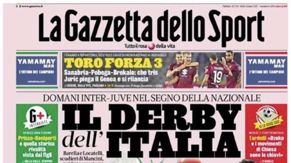 L'apertura de La Gazzetta dello Sport: "Il derby d'Italia"