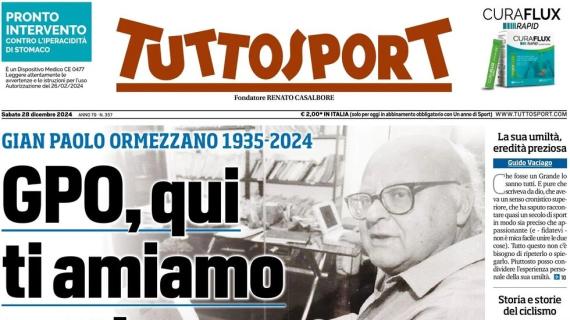 Tuttosport in prima pagina: "Juve, per Hancko chiave Mbangula. Beto per Vanoli"