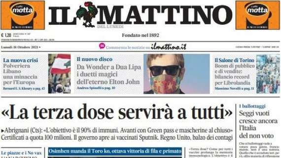 Il Napoli vince anche a Torino, l'apertura de Il Mattino: "Incornati"