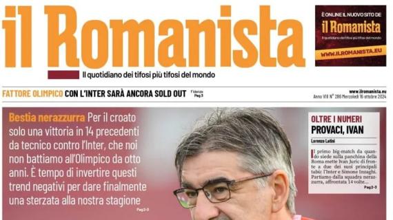 Il Romanista in apertura in vista di Roma-Inter di domenica: "Tab Juric"