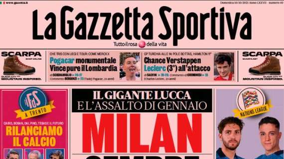 L'apertura de La Gazzetta dello Sport sull'interesse per Lucca: "Milan sempre più alto"