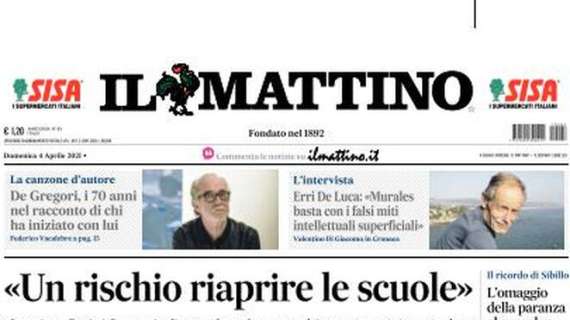 Il Mattino in apertura sul Napoli: "Assalto alla Juve". Bianconeri agganciati in classifica