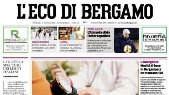 L'Eco di Bergamo: "L'Atalanta sfida l'Inter capolista"