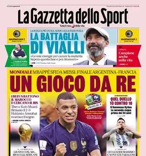 La Gazzetta dello Sport apre sulla finale dei Mondiali in Qatar: "Un gioco da re"