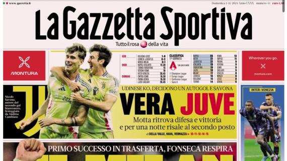 L'apertura della Gazzetta dello Sport sul successo dei rossoneri: "Il Milan si tira su"