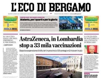 L'Eco di Bergamo: "Atalanta, per i quarti e per la gloria"