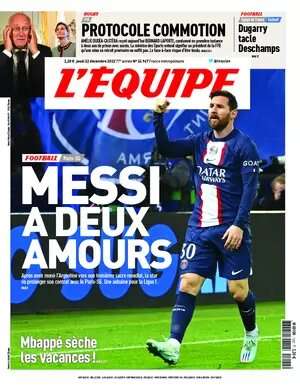 L'Equipe in prima pagina sul protagonista dei Mondiali: "Messi ha due amori"