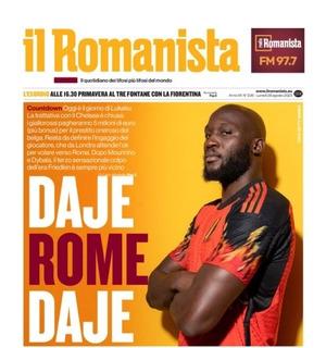 Roma, per Lukaku manca solo l'ok per l'ingaggio. Il Romanista titola: "Daje Rome daje"