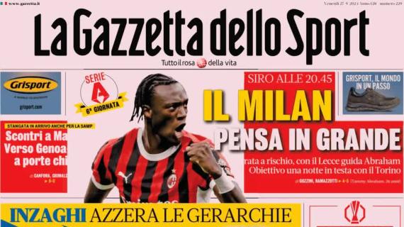 La Gazzetta dello Sport apre sull'Inter: "Inzaghi azzera le gerarchie: niente posto fisso"