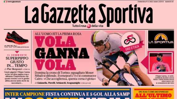 Inter, manita alla Samp. La Gazzetta dello Sport in apertura: "InContenibili"