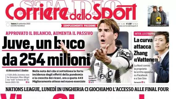 L'apertura del Corriere dello Sport sulla vittoria dell'Italia: "Viva Giacomino"