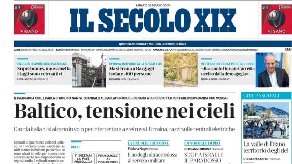 Il Secolo XIX: "Genoa, col Frosinone match point salvezza. Gila: 'Restare lucidi'"