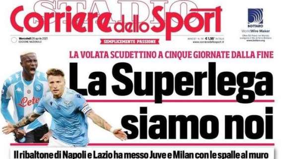 L'apertura del Corriere dello Sport: "La Superlega siamo noi"