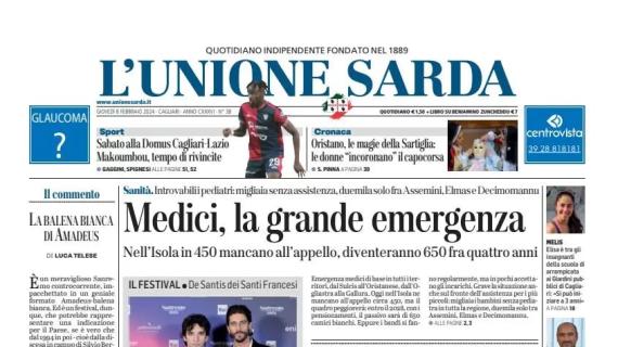L'Unione Sarda apre su Cagliari-Lazio: "Makoumbou, tempo di rivincite"