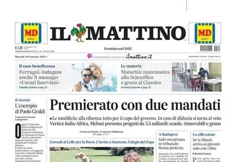 L'apertura de Il Mattino: "Panchina d'Oro a Spalletti: 'Ancora mi emoziono'"