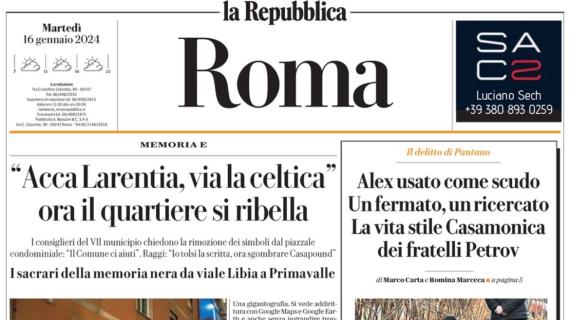 La Repubblica edizione Roma: "Crisi della Roma, Mou a tempo"