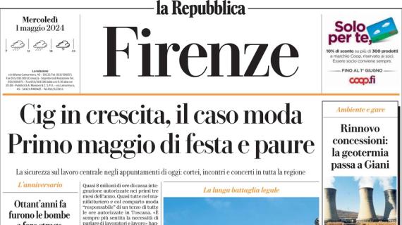 Repubblica (ed. Firenze) apre: "Viola, in palio c'è la finale: al Franchi in 25 mila"
