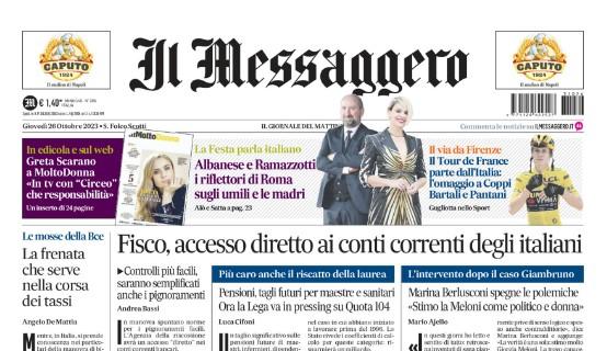 Il Messaggero in apertura sui biancocelesti: "La Lazio si perde, Europa amara"