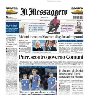 Il Messaggero apre con l’esordio amaro dell’Italia: “Gli azzurri ripartono da una sconfitta”