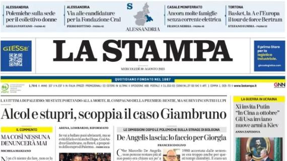L'apertura de La Stampa: "Toro, Zapata per Buongiorno. Lukaku manda Roma in tilt"
