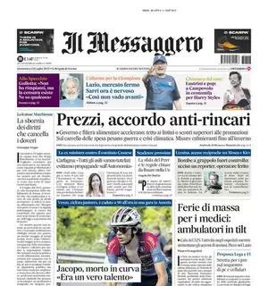 Il Messaggero apre con le parole di Sarri sul mercato della Lazio: “Così non vado avanti”