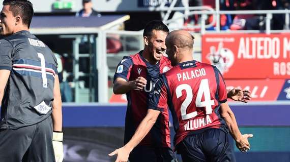 Equilibrio tra Bologna e Parma dopo 45': Palacio risponde a Kulusevski