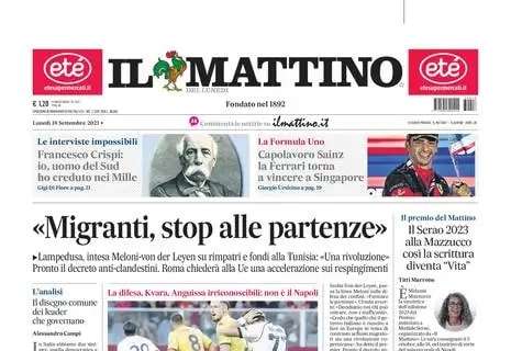 Il Mattino 'bacchetta' il Napoli nella sua prima pagina: "Troppo brutto per essere vero"